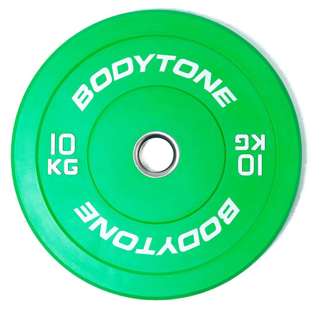 BODYTONE Bumper de goma maciza profesional con casquillo de acero 10 kg BP10