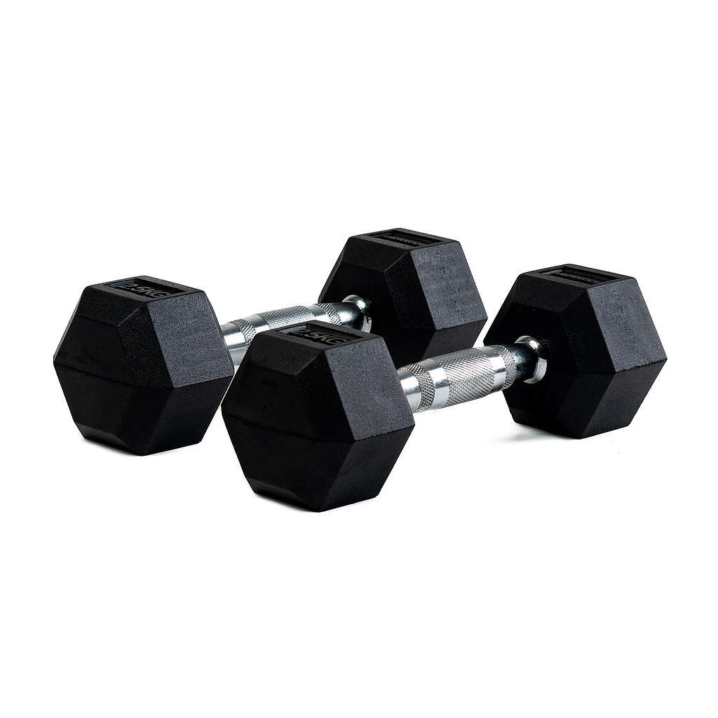 BODYTONE Mancuernas de Goma Hexagonales profesionales 2,5Kg