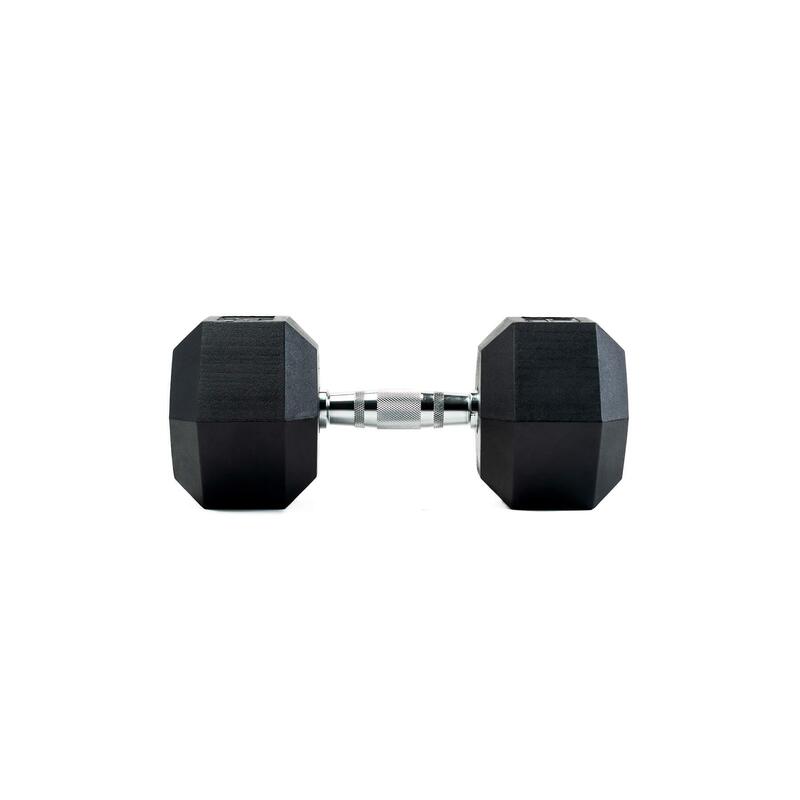 Haltères professionnelles hexagonales en caoutchouc 17 kg (paire)