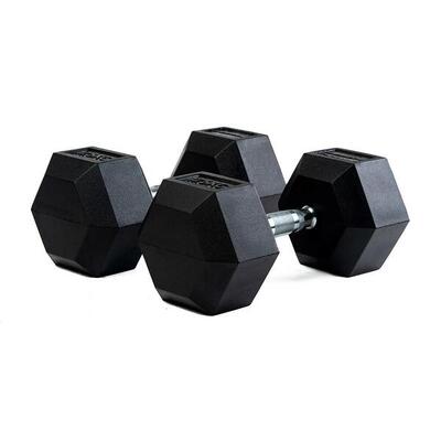 Manubri professionali esagonali in gomma da 17 kg