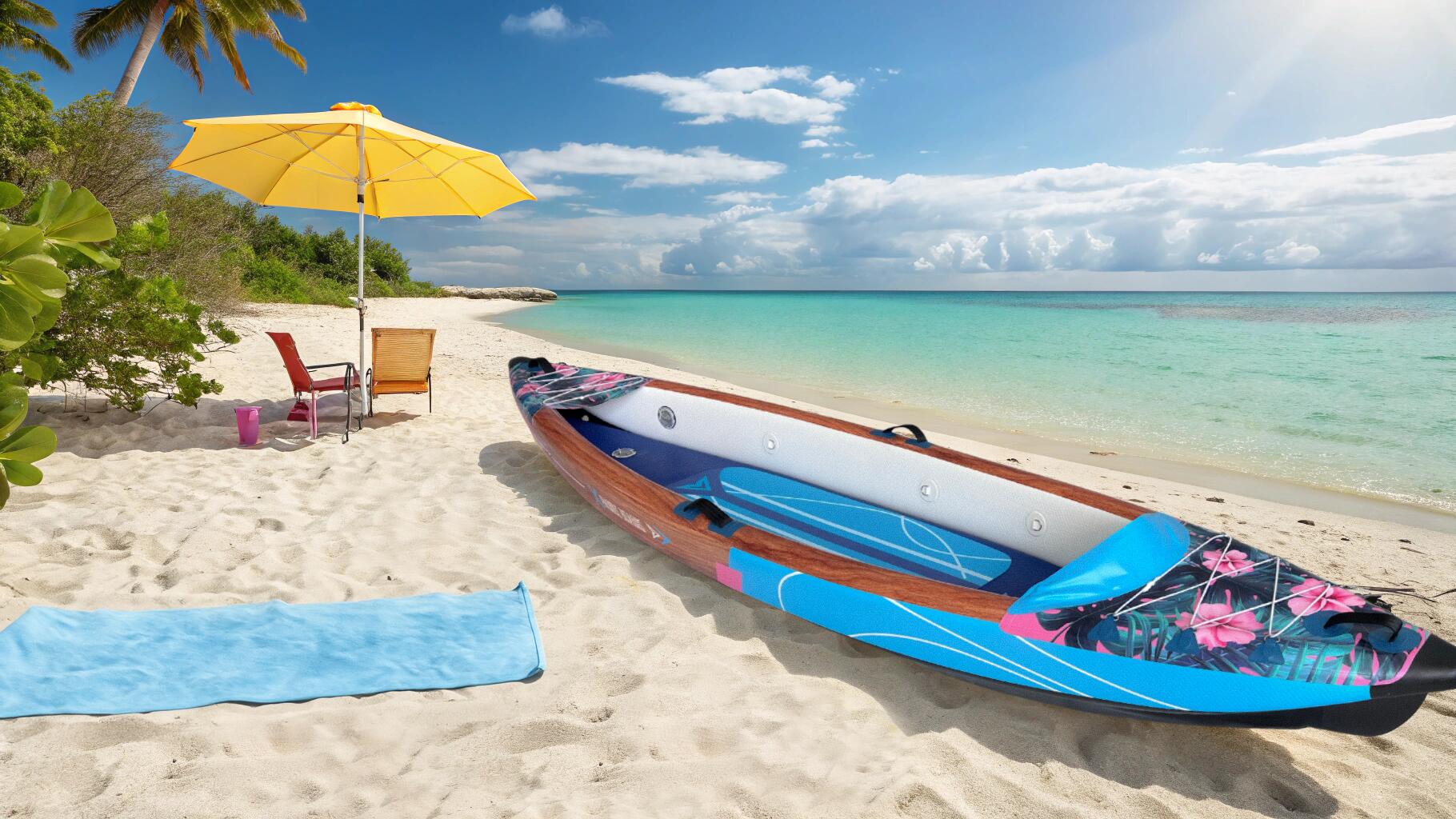 Inflatable 3-Person Drop-Stitch Canoe Kayak 490 x 85 x 42 cm K-Hawaii X ...