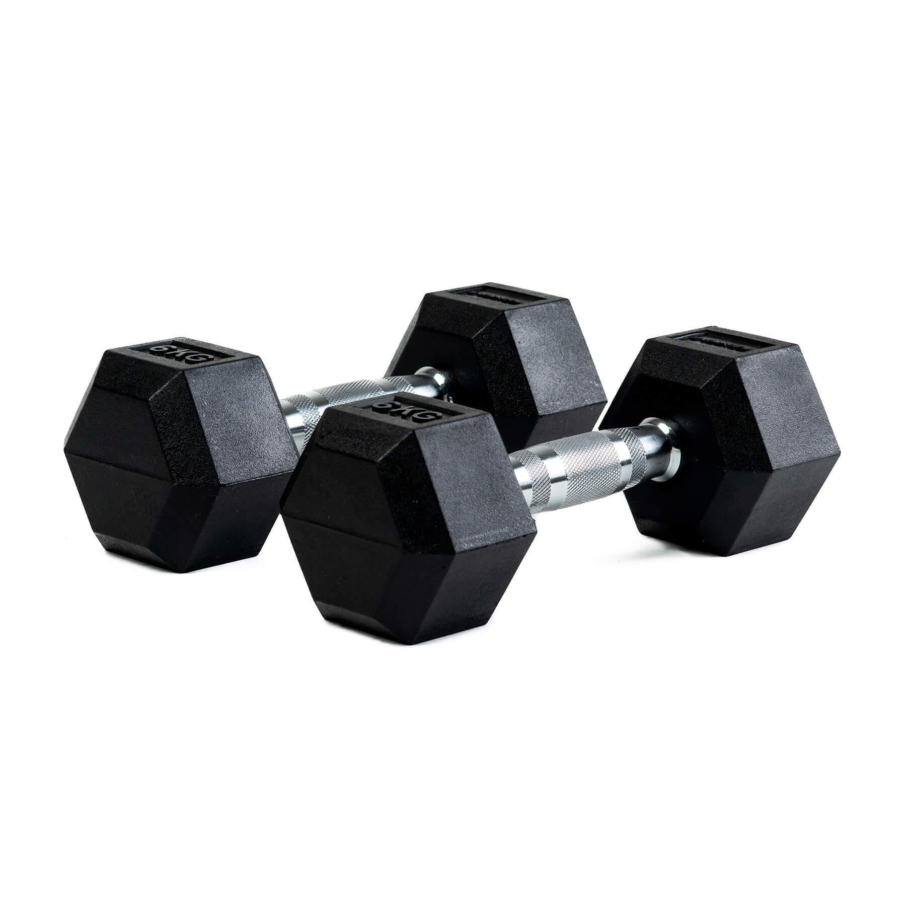 Halteres hexagonais profissionais bodytone h6 (par) 6 kg