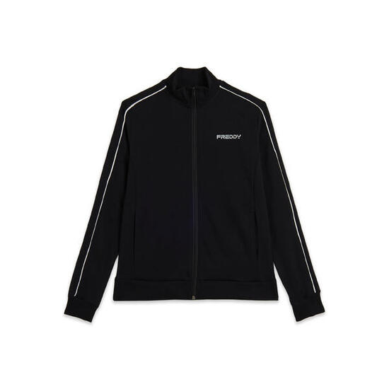 Felpa Regular Fit Collo Alto con Zip e bordature a contrasto