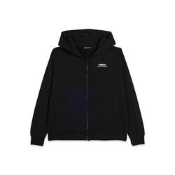 Sweat-shirt confort noir avec fermeture à glissière et capuche en molleton de co