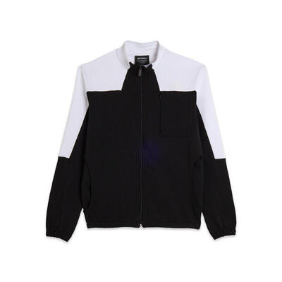Felpa zip e collo alto con blocchi di colore