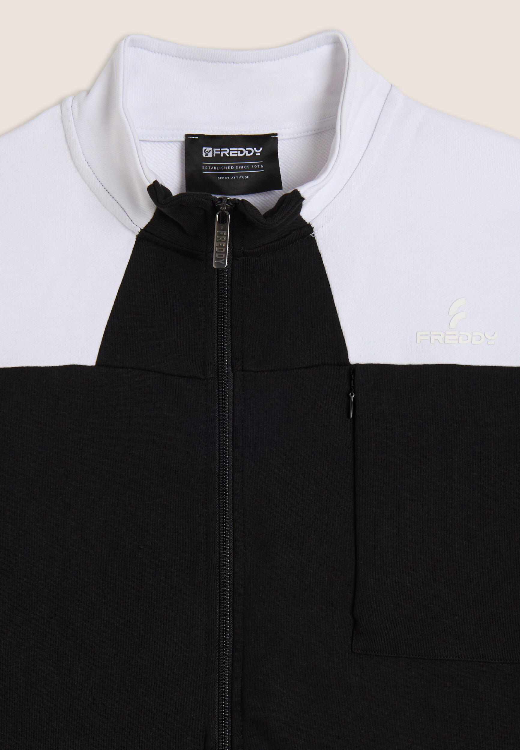 Sweat-shirt zippé à col montant à motifs colorés 3/3