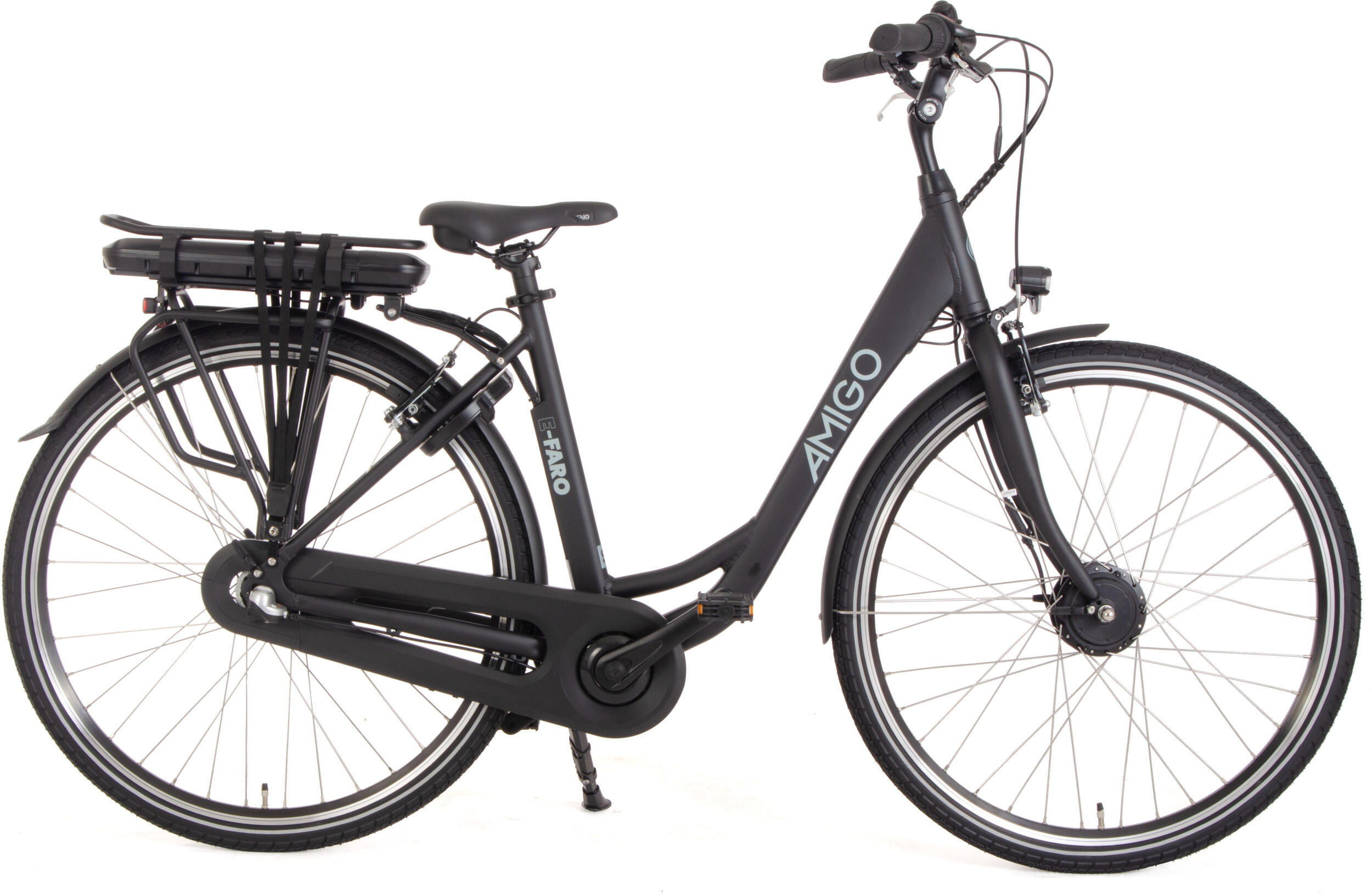 AMIGO Elektrische Stadsfiets E-Faro S1 28 Inch 50 cm Dames 3V V-Brakes Matzwart 1/7