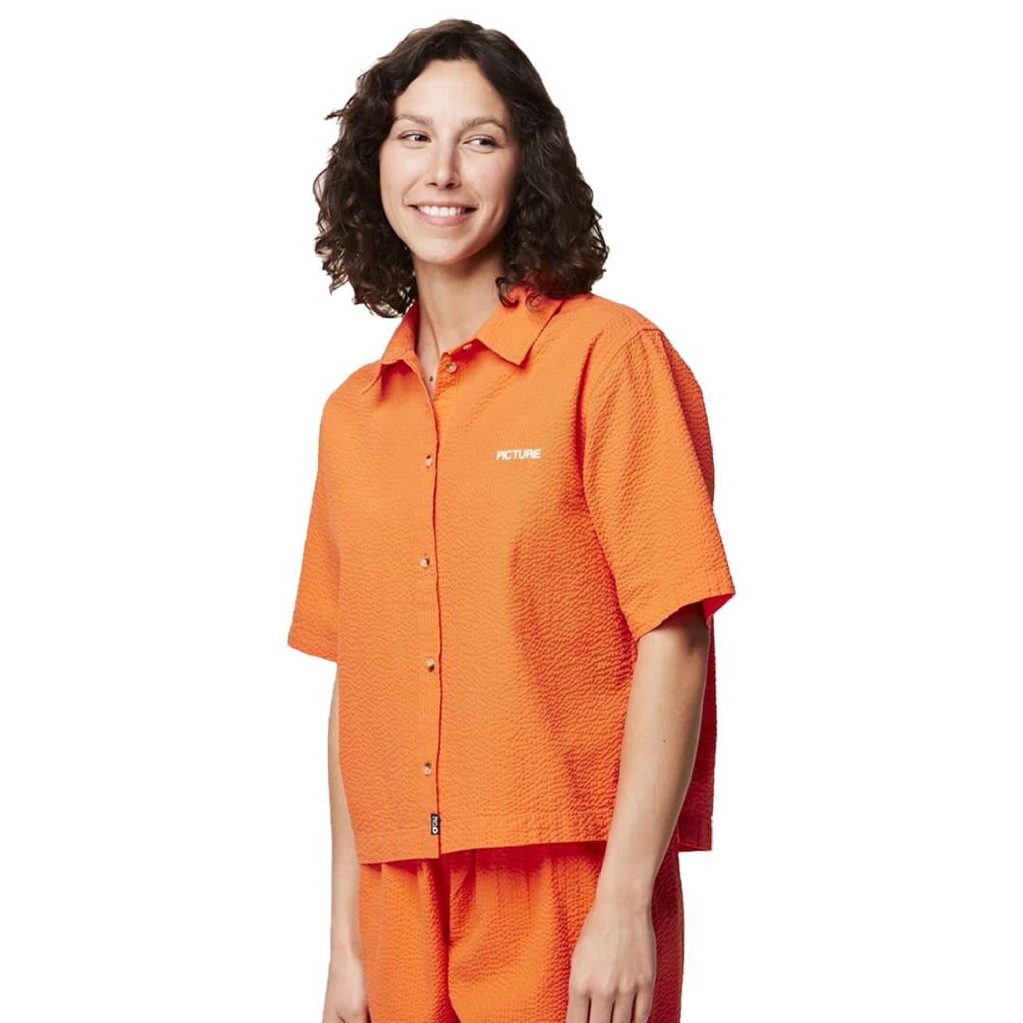 Picture - Sesia Shirt Chemise Femme - Chemise Manches Longues - Orange - 44 L - Decathlon