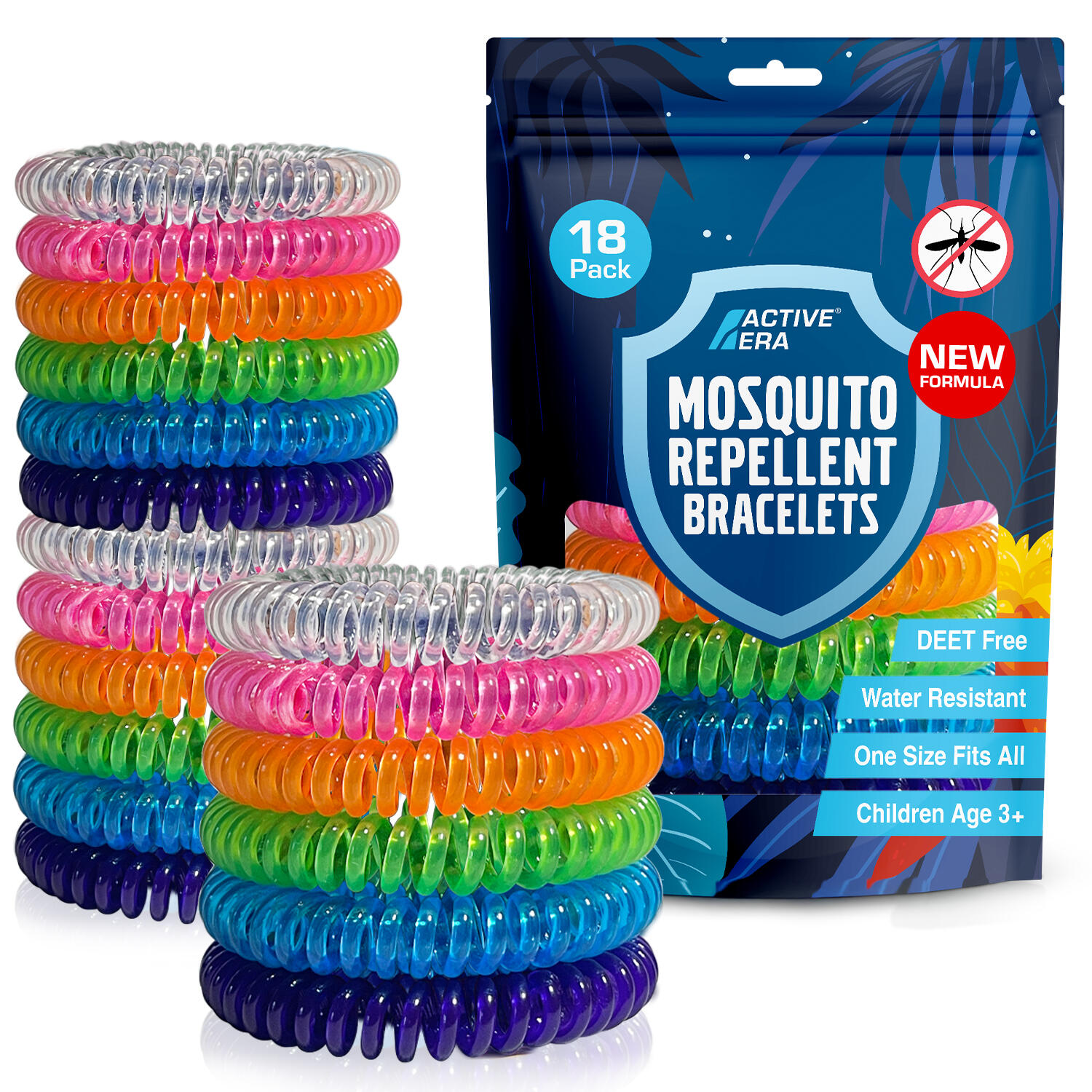 ACTIVE ERA Explorer Mosquito Repellent Bands - 18 Pack - Multicolour
