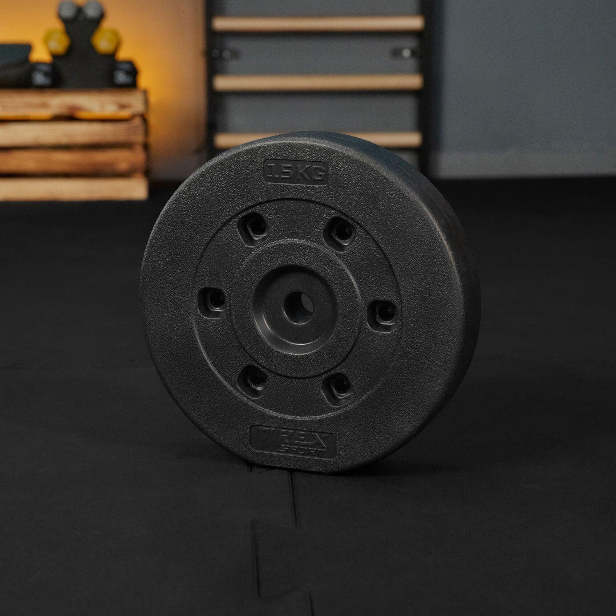 Disco de pesas Trex Sport 15 kg Ø27 mm para barra 4/7