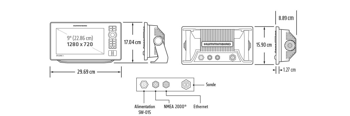Combiné Tactile XPLORE 9 MEGA SIDE IMAGING+, Sonde TA  + T° 4/4