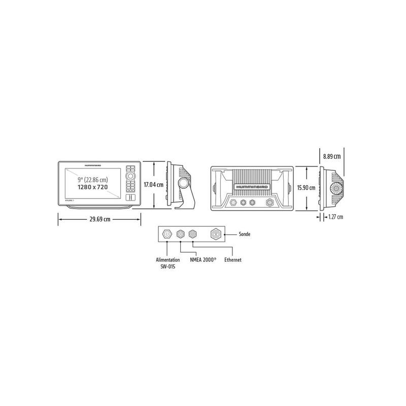 Combiné Tactile XPLORE 9 MEGA SIDE IMAGING+, Sonde TA  + T°