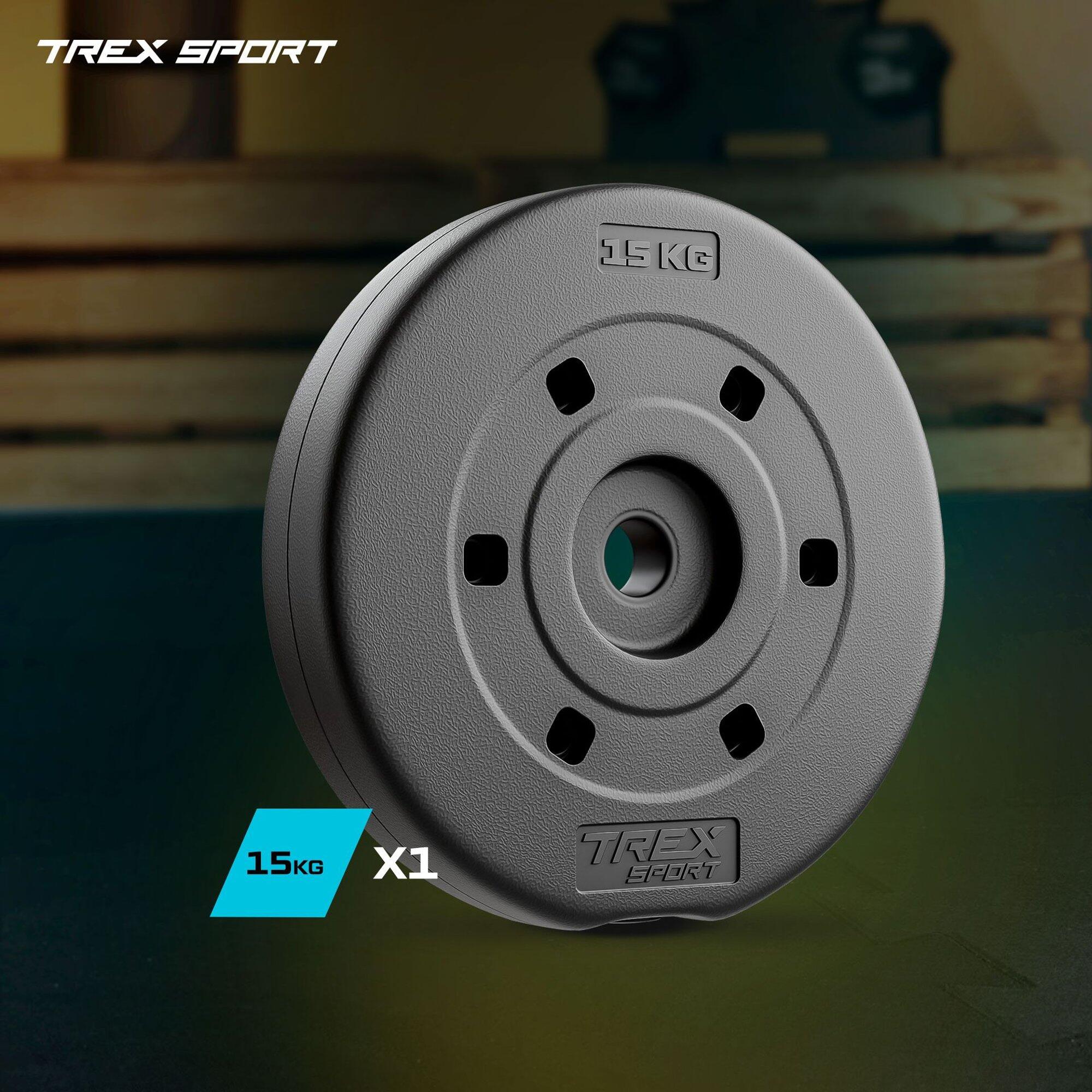 Disco de pesas Trex Sport 15 kg Ø27 mm para barra 2/7