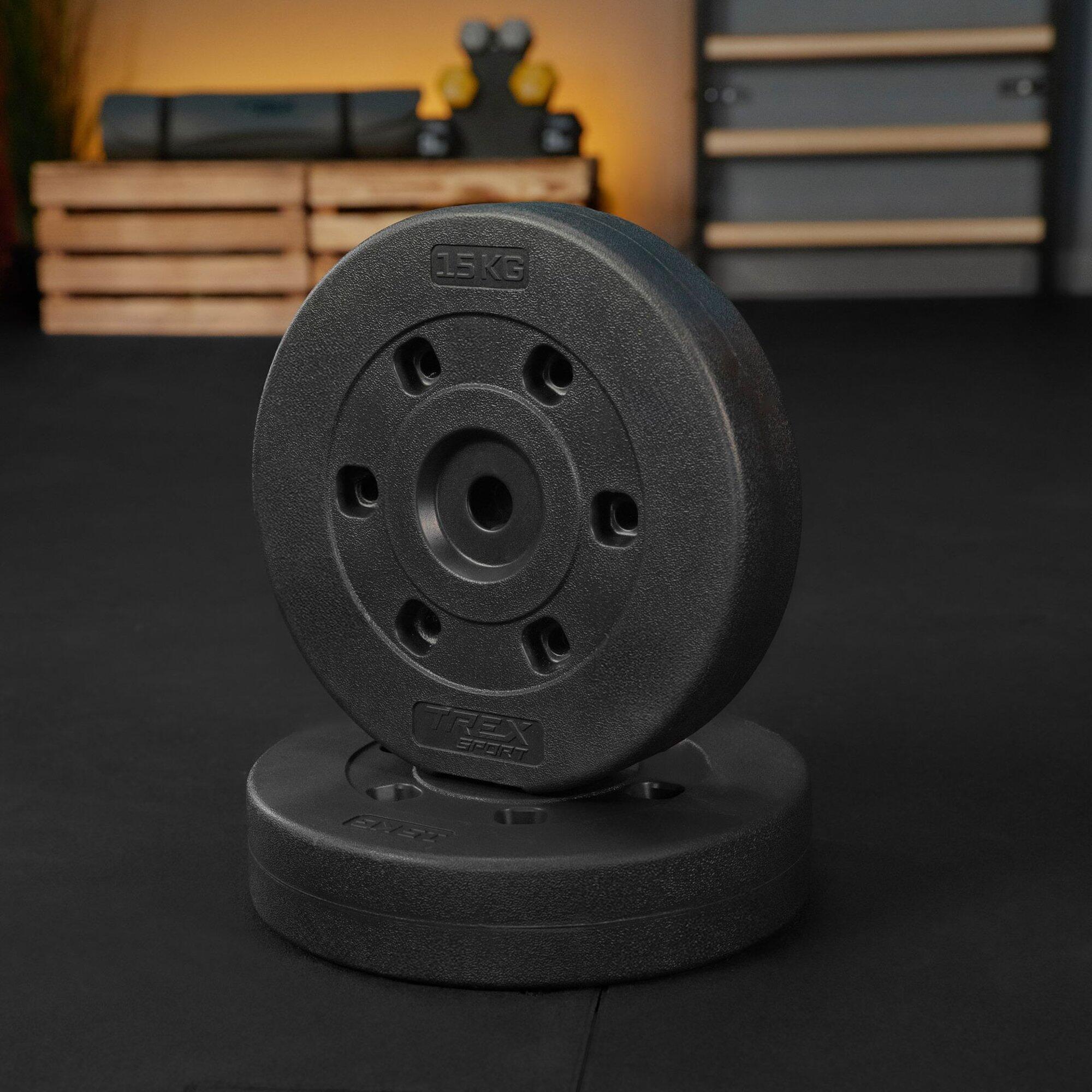 Disco de pesas Trex Sport 15 kg Ø27 mm para barra 7/7