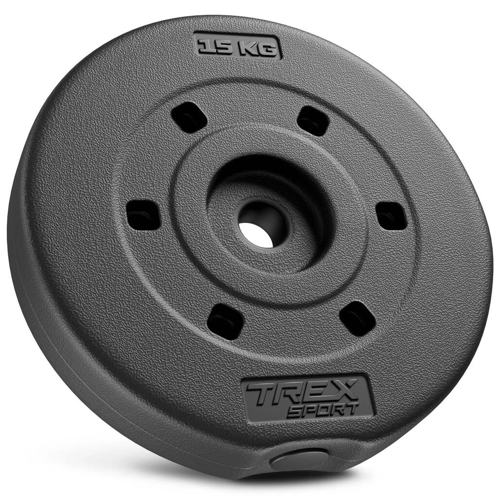 Битумен диск за щанга Trex Sport 15 кг Ø27 мм