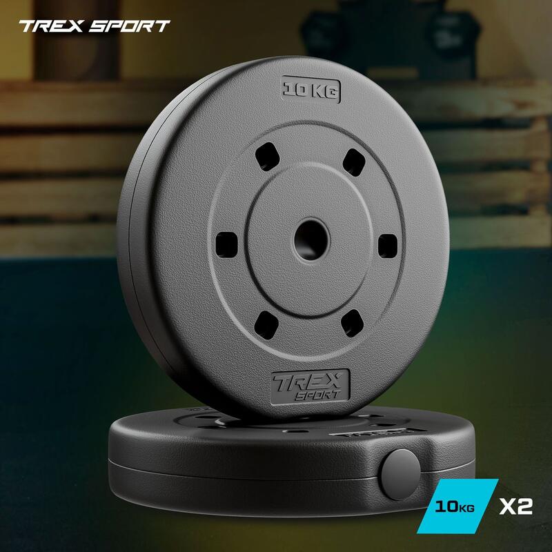 Set greutăți bituminoase Trex Sport 20kg (2×10kg) margini tăiate