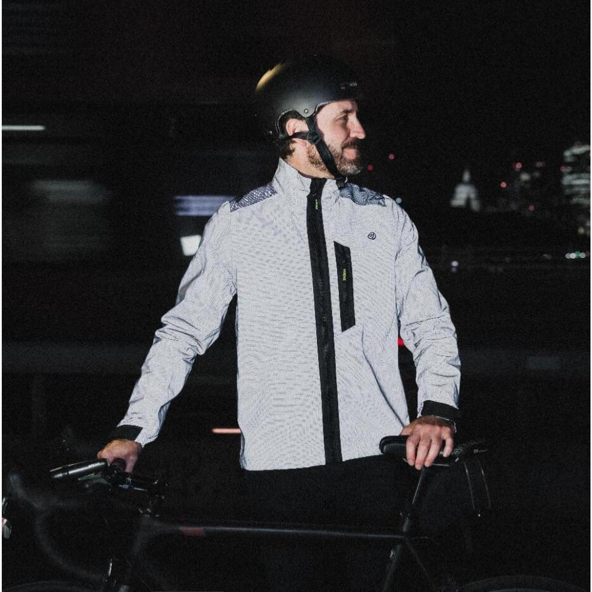 Veste Cyclisme Imperméable Réfléchissante Unisexe - Coupe-vent, Capuche, Poches Zippées, Pour Running, Randonnée, Vélo