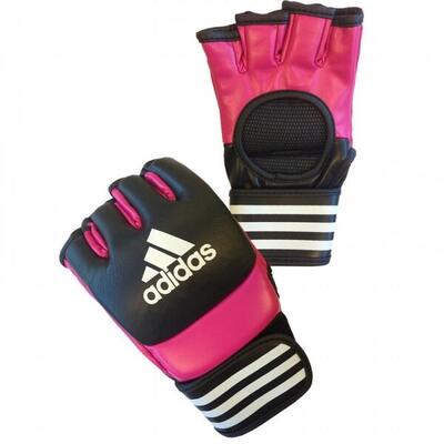 Adidas ultimate mma handschoenen - zwart/roze - l