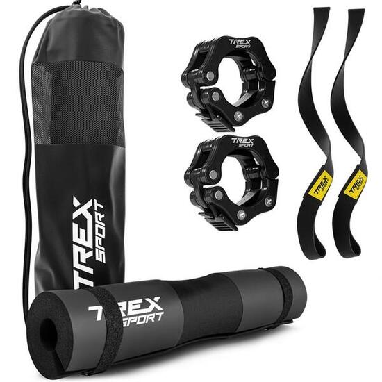 Langhantel-Zubehör Set Trex Sport TX-042BPS Polster Zughilfen Verschlüsse 25 mm