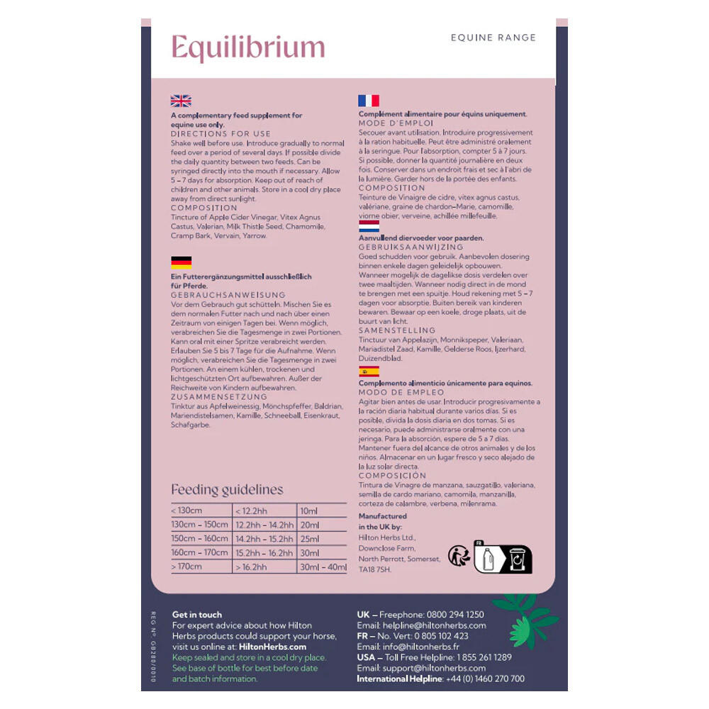 Equilibrium Gold Hilton Kruiden 1L: Hormonaal systeem en warmte bij paarden 2/2