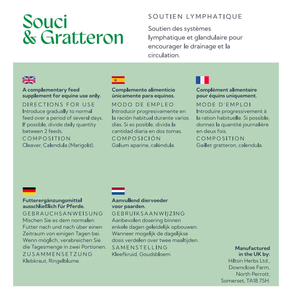 Système lymphatique engorgement cheval Souci & Gratteron Hilton Herbs 750g 4/4