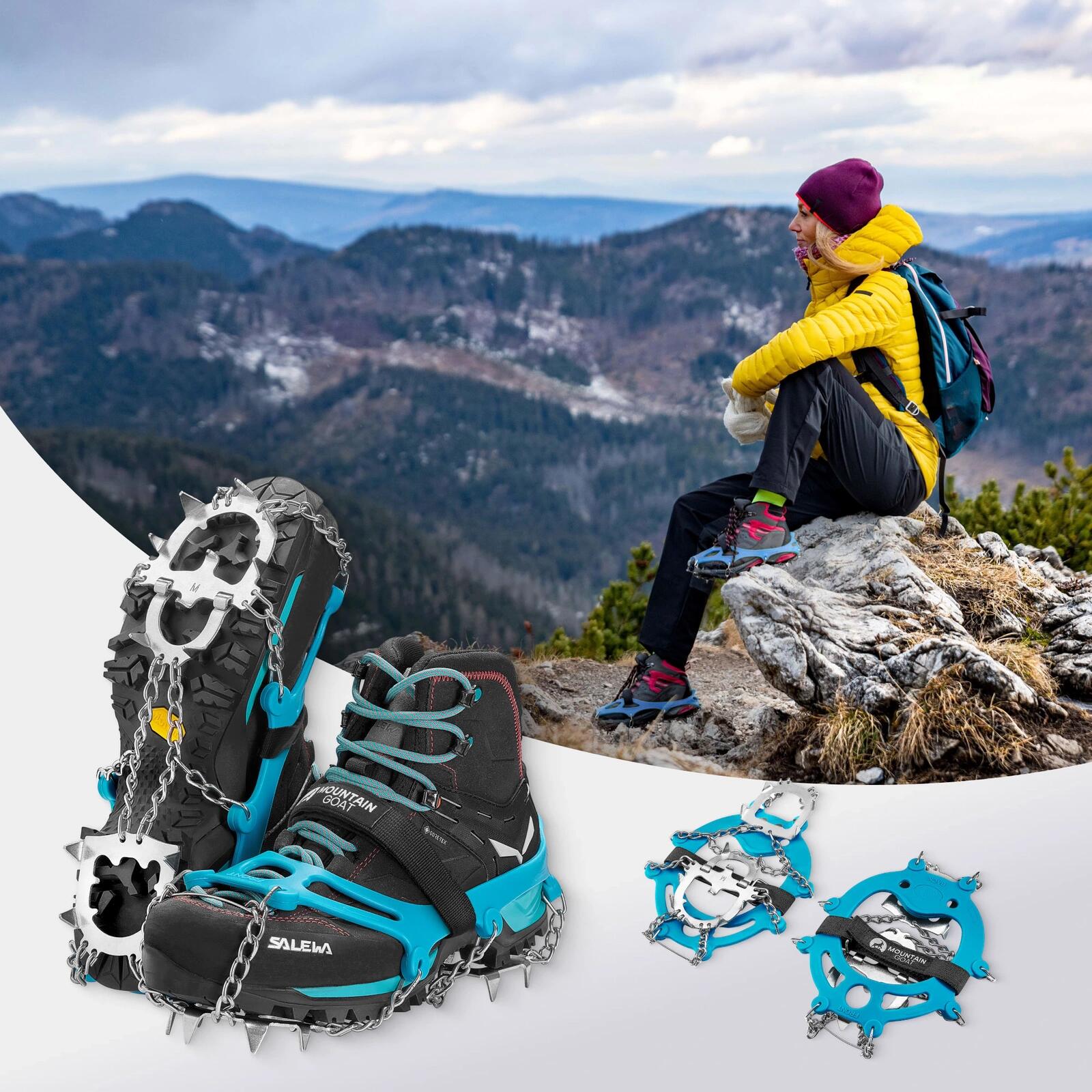 Bergspikes Mountain Goat Premium voor Wandelschoenen 6/7
