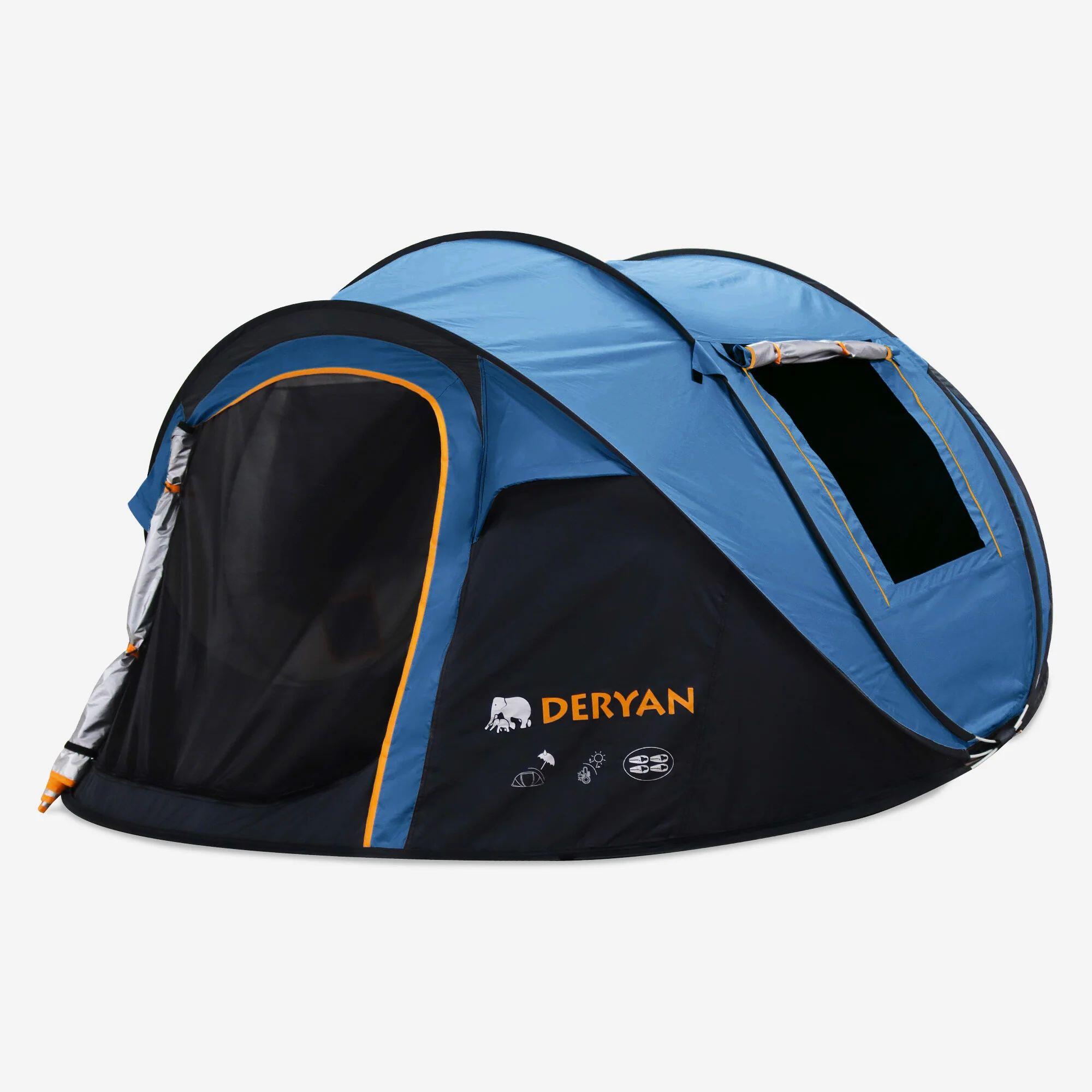 DERYAN Luxuriöses Pop-Up-Zelt – 4 Personen – 1 Sekunde Pop-Up – 2000 mm Wassersäule