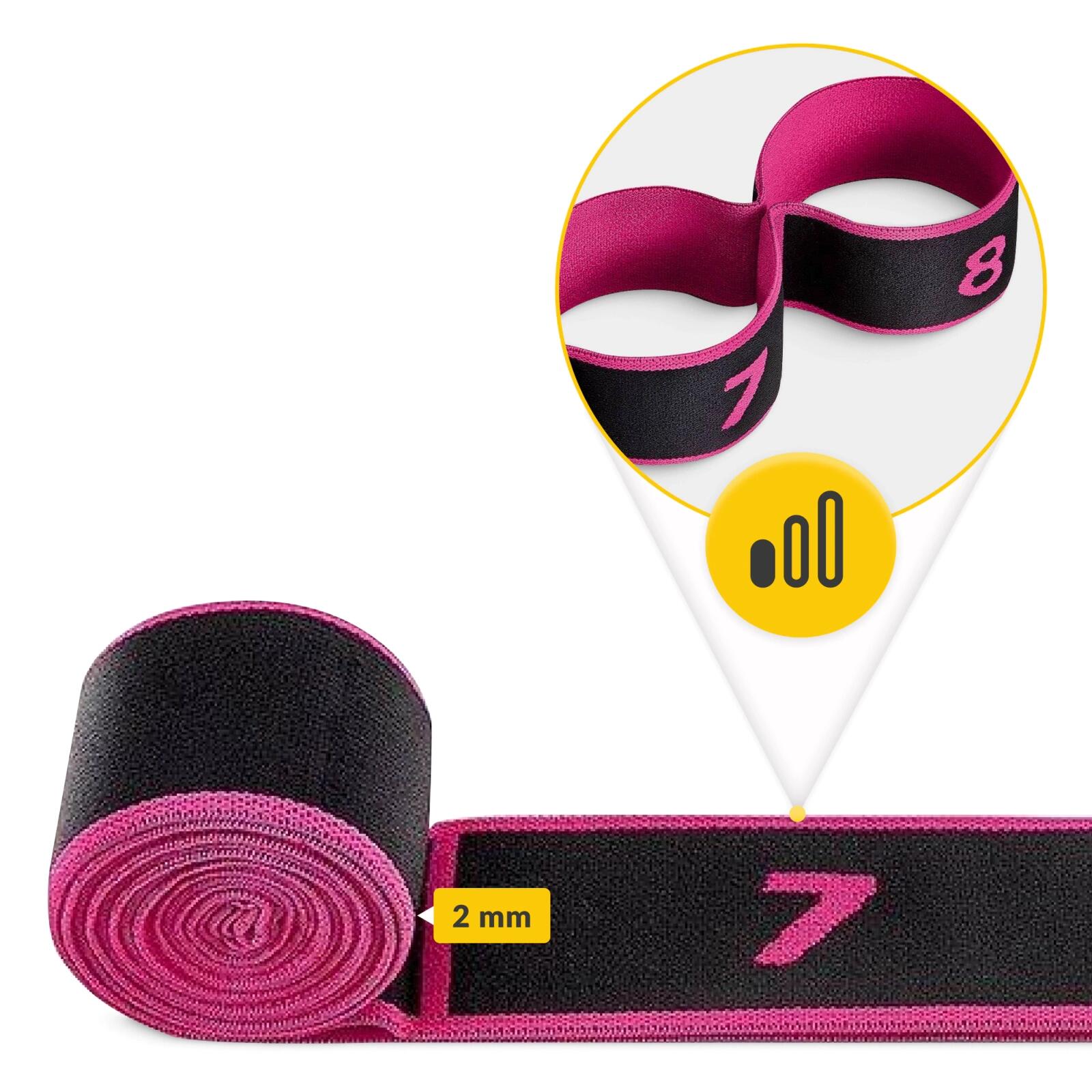 Fascia elastica ginnastica fitness yoga pilates riabilitazione 90 cm 4FIZJO 3/7