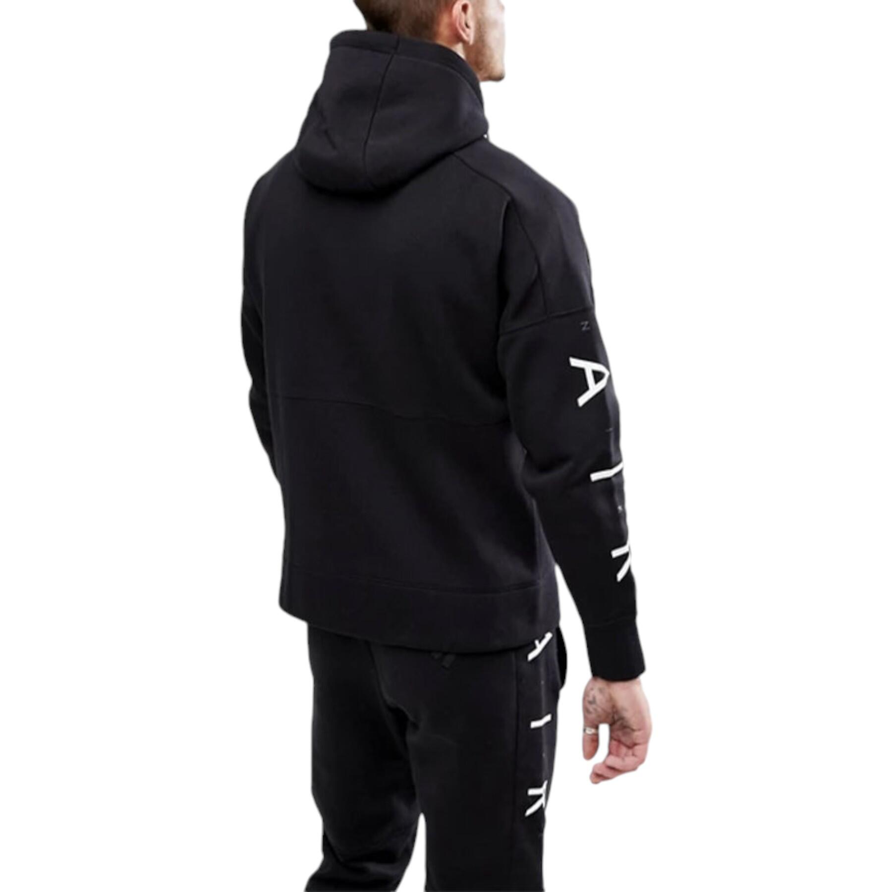 NIKE AIR 886044 Mens Tracksuits Fleece Club Zip Arm Print Hoodie and Joggers 3/7