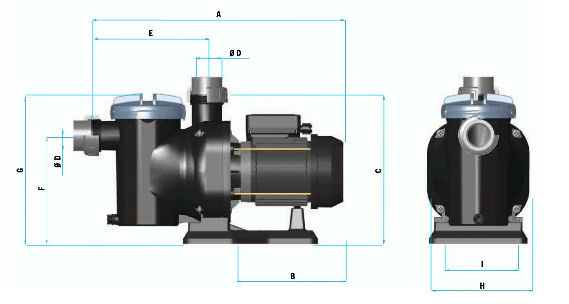 Bomba de filtración de Sena 1.25CV - 230V 3/5