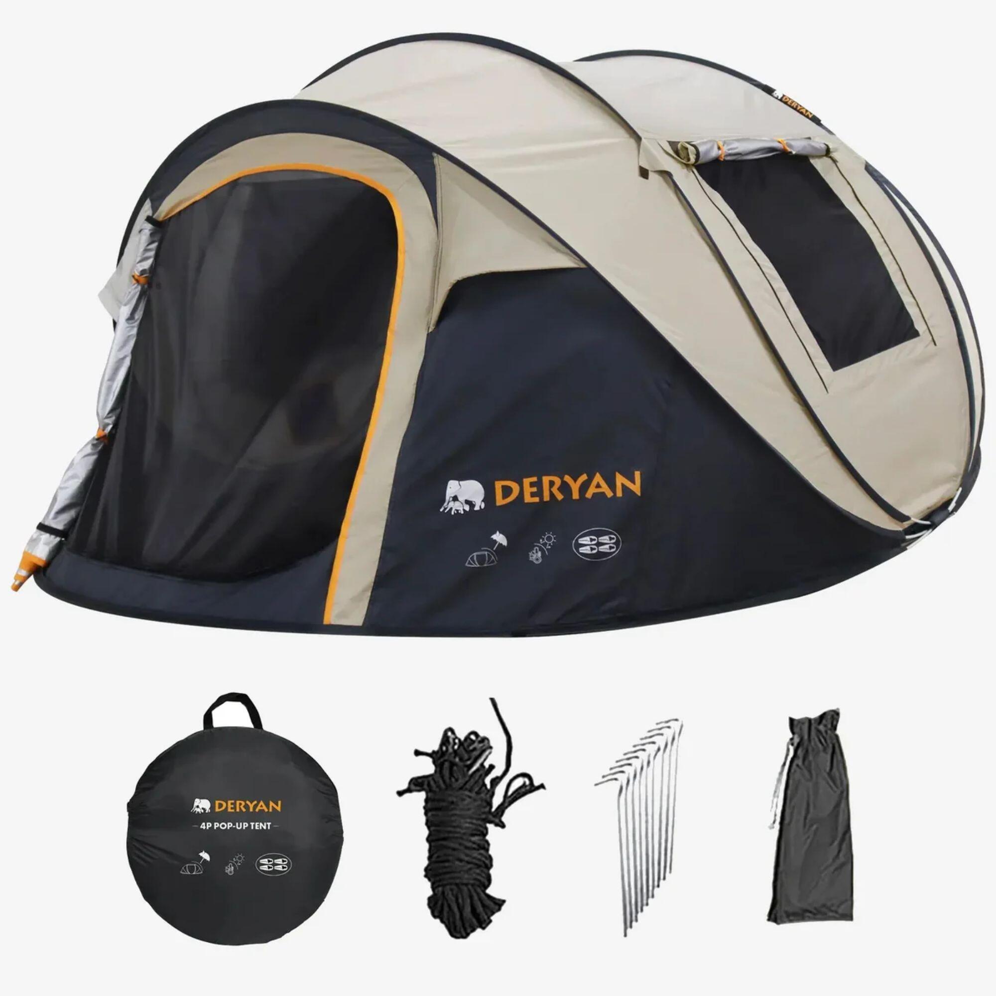 Luxe Pop Up Tent - 4 persoons - 1 Second Pop-Up - 5000MM waterkolom -Anti-UV 50+ 7/8
