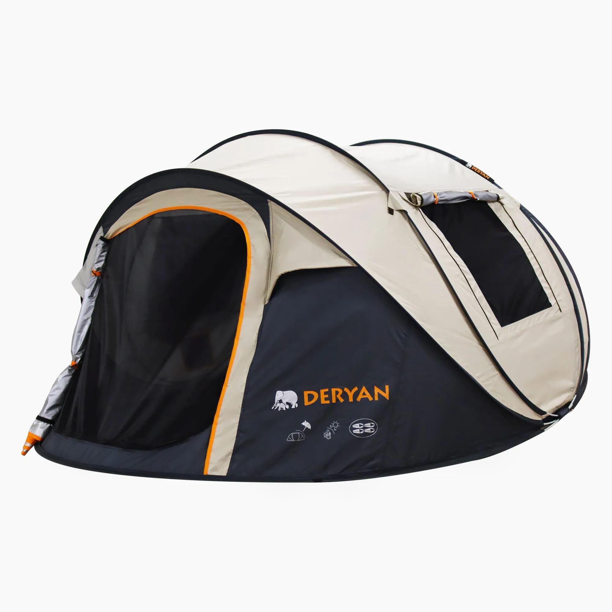 DERYAN Luxuriöses Pop-Up-Zelt – 4 Personen – 1 Sekunde Pop-Up – 5000 mm Wassersäule