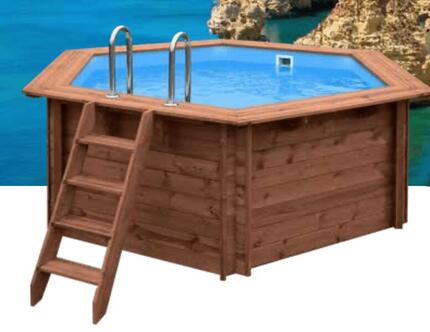 Piscine élevée / enterrée - bois (rond) - Algarve D355cm (5,56m3)
