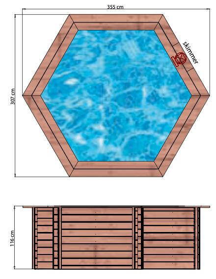 Piscina alta/sepolta - Wood (Round) - Algarve D355cm (5,56m3) 3/3