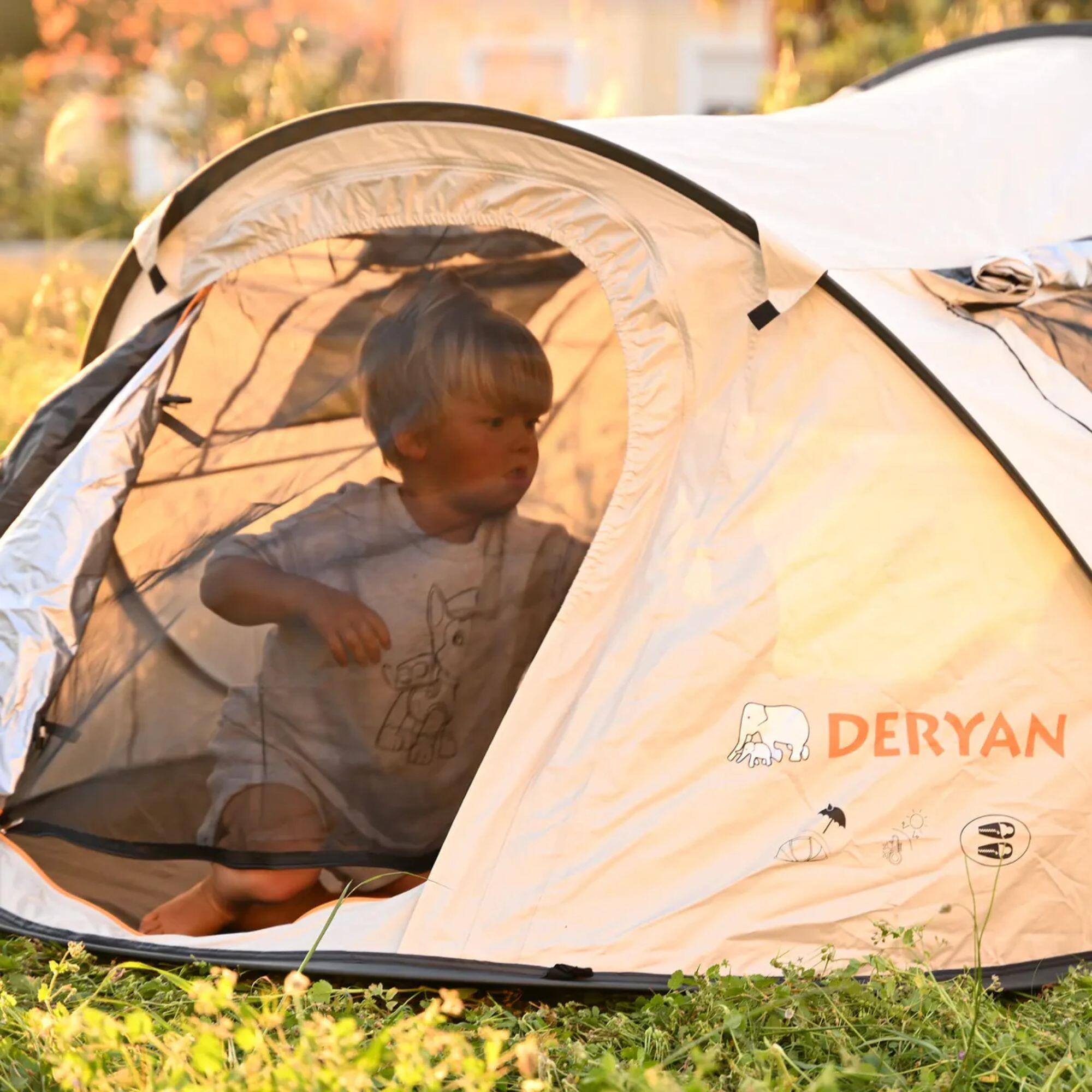 Deryan Dome Pop Up Tent - 2 Persoons - Anti-UV 50+ - Cream 5/7