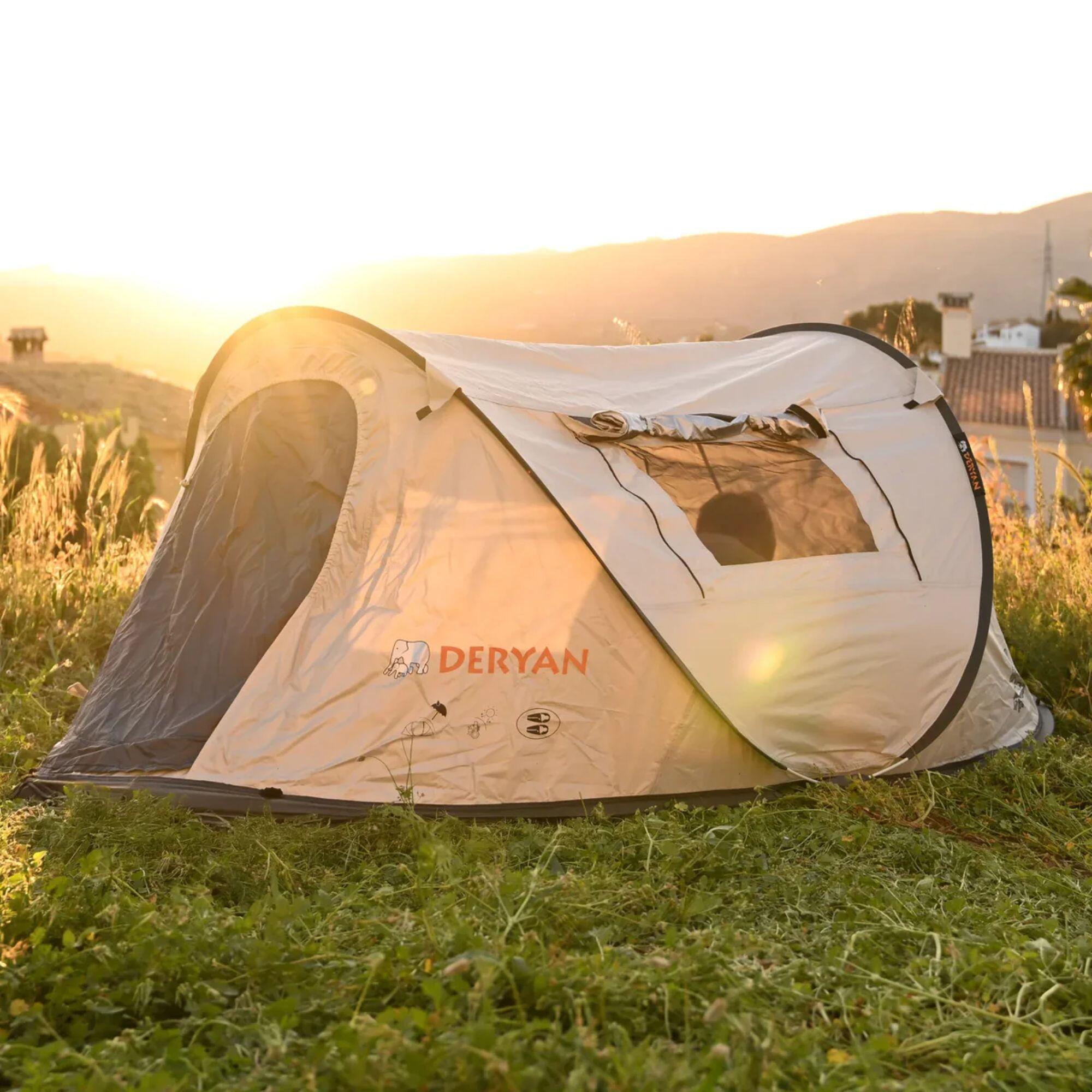 Deryan Dome Pop Up Tent - 2 Persoons - Anti-UV 50+ - Cream 6/7