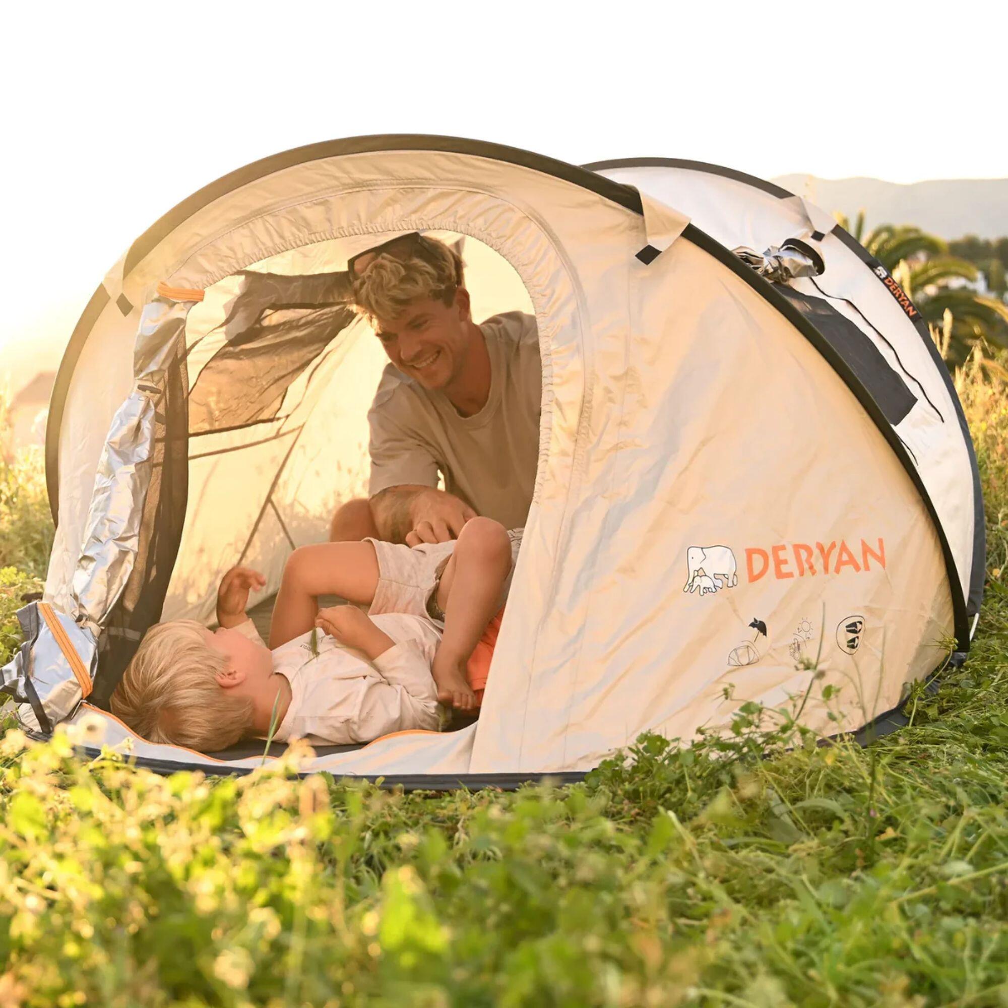 Deryan Dome Pop Up Tent - 2 Persoons - Anti-UV 50+ - Cream 4/7
