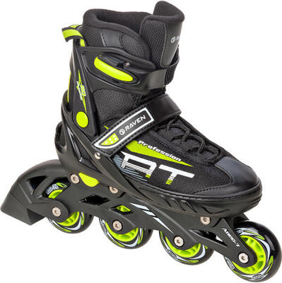 Inline skates verstelbare raven profession zwart/lime