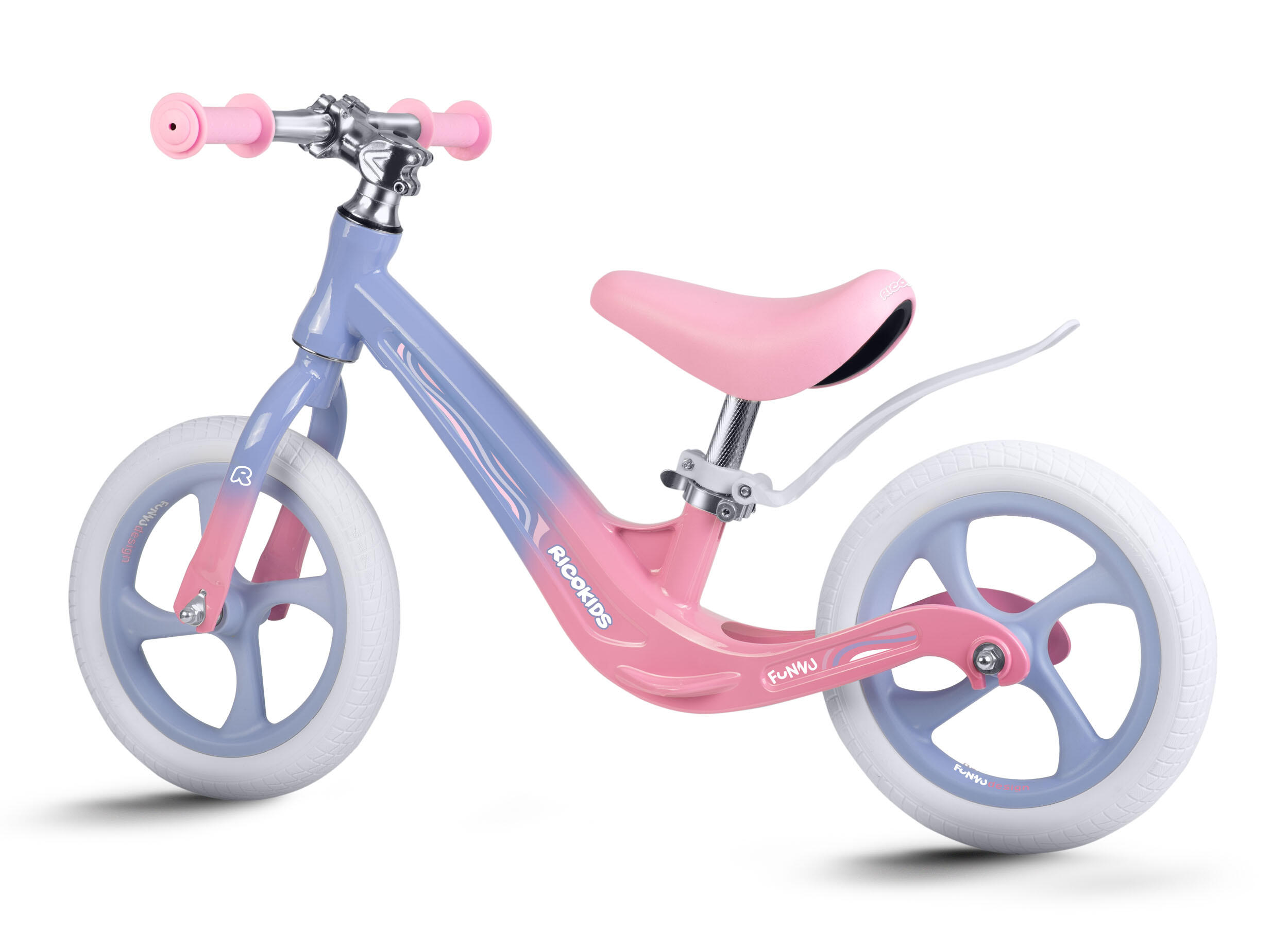 RICOKIDS Laufrad Lauflernrad Fahrrad Kinderrad höhenverstellbar EVA 12 Zoll 3/7