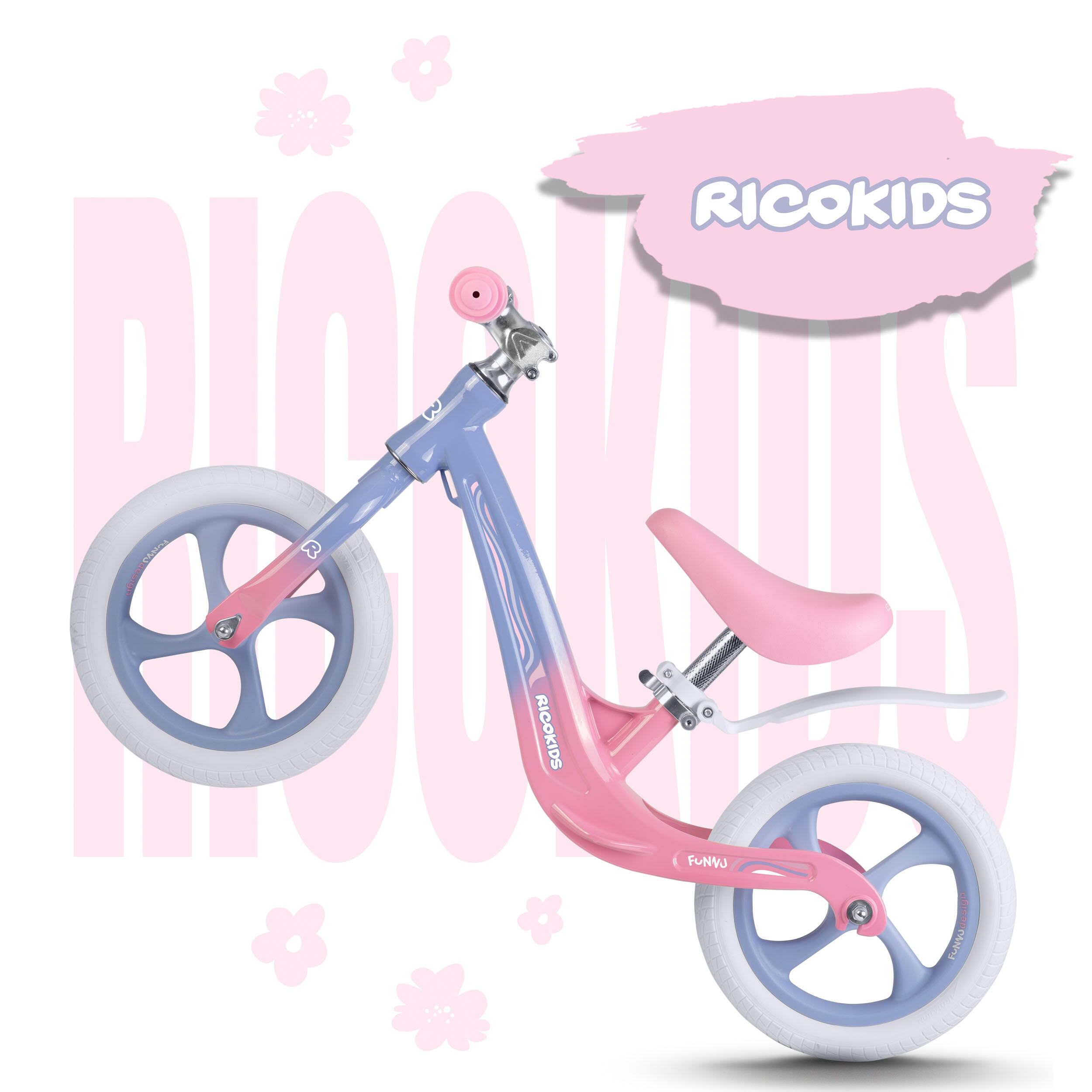 RICOKIDS Laufrad Lauflernrad Fahrrad Kinderrad höhenverstellbar EVA 12 Zoll 7/7
