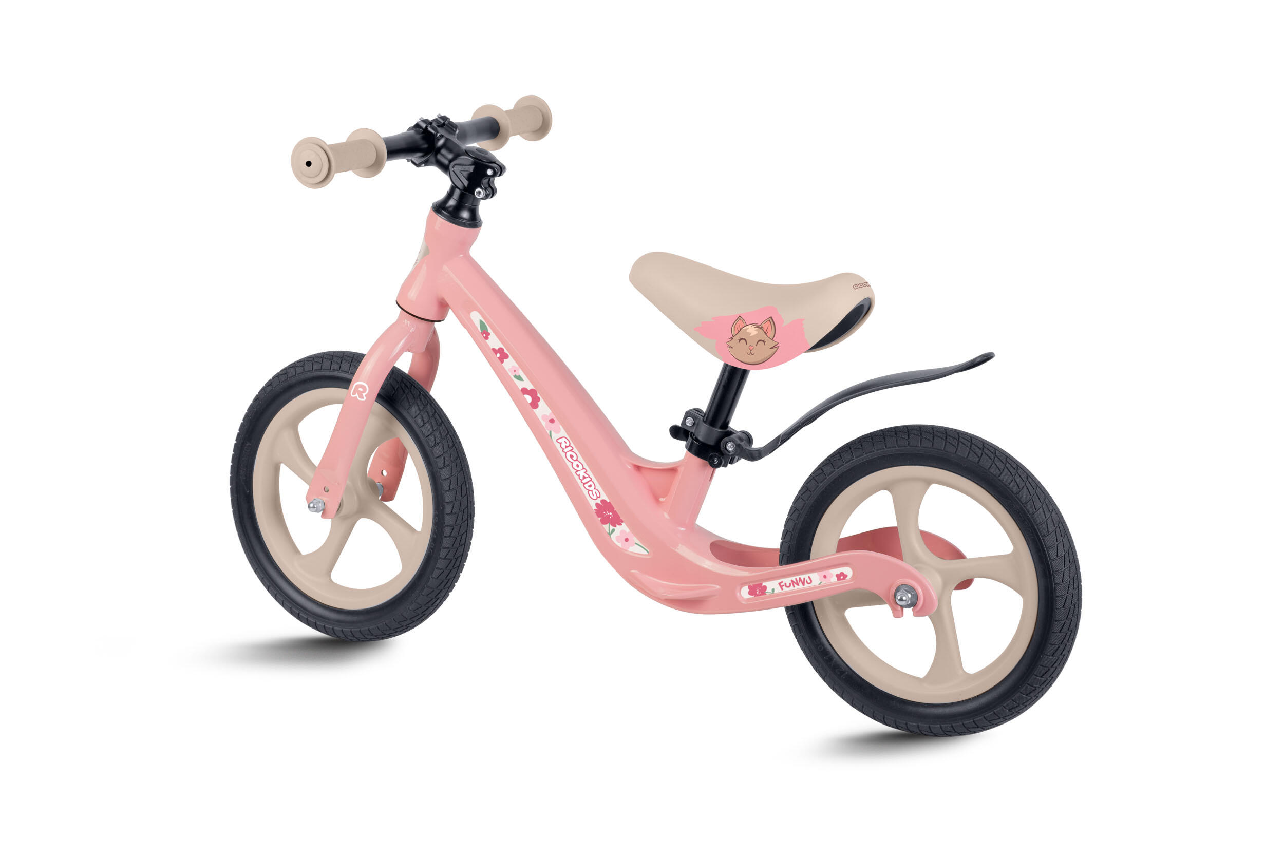 RICOKIDS Laufrad Lauflernrad Fahrrad Kinderrad höhenverstellbar EVA 12 Zoll 3/7