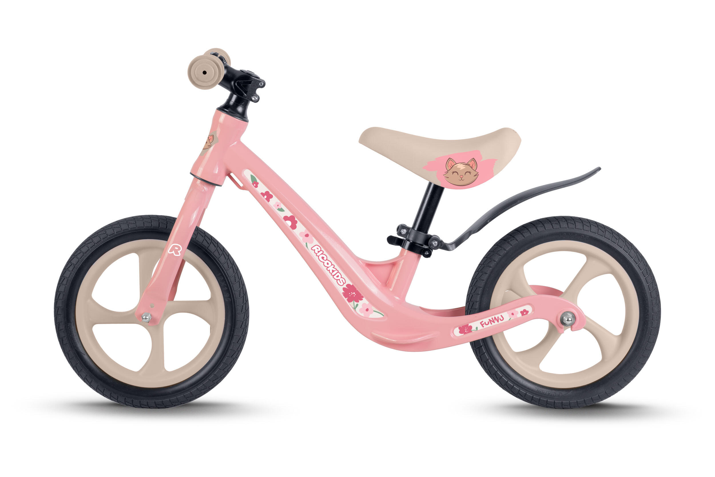 RICOKIDS Laufrad Lauflernrad Fahrrad Kinderrad höhenverstellbar EVA 12 Zoll 2/7
