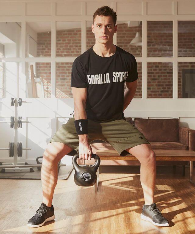 Kettlebell Gorilla Sports Negro Revesitmento Plástico 3/7