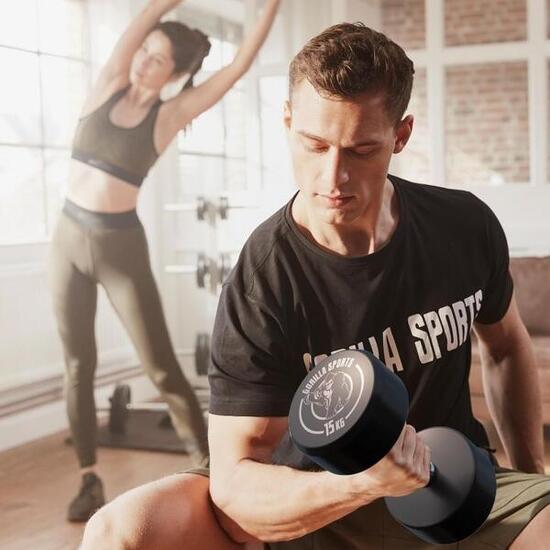 Kurzhantel Gummi 30 kg - 2 x 15 kg