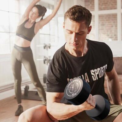 Dumbbell set 30 kg - halterset - 2x15 kg - dumbells - gietijzer