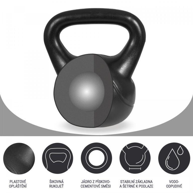 Kettlebell Gorilla Sports Negro Revesitmento Plástico 4/7