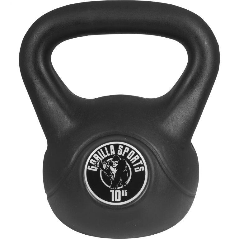 GORILLA SPORTS Kettlebell Gorilla Sports Negro Revesitmento Plástico