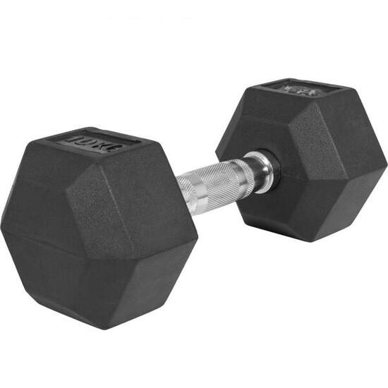 Hantla HEX 10 kg sześciokątna żeliwna gumowana Gorilla Sports