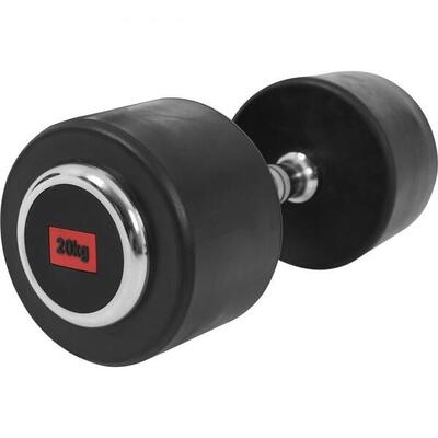 Dumbell - vaste halter - gietijzer met rubber coating - 20 kg