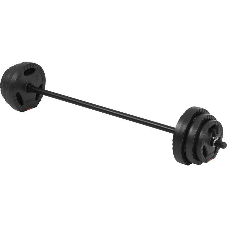 Gorilla Sports - Kit Aérobic 20kg | Disques Plastique Avec Poignées Barre 120cm | Musculation - Kit Haltères - Gris|noir - 20 Kg - Decathlon